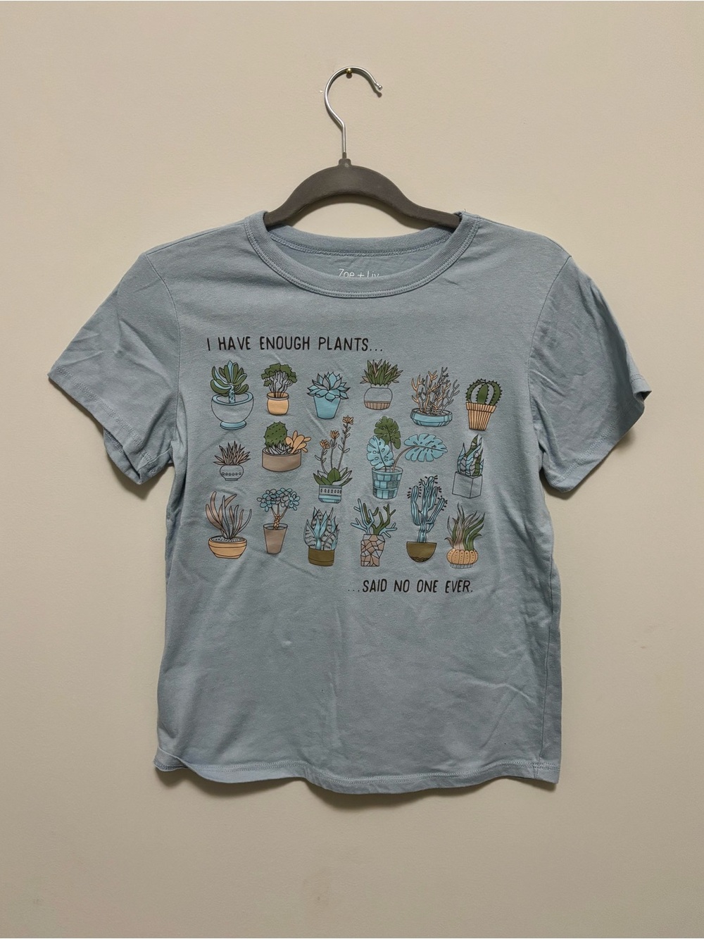Plant Graphic Tee Light Blue Zoe + Liv